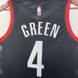 2023-24 Rockets GREEN #4 Black Top Quality Hot Pressing NBA Jersey (Trapeze Edition)飞人版