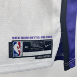 2023-24 Kings MONK #0 White Top Quality Hot Pressing NBA Jersey