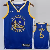 2022-23 WARRIORS YOUNG #6 Blue Top Quality Hot Pressing NBA Jersey (V领)