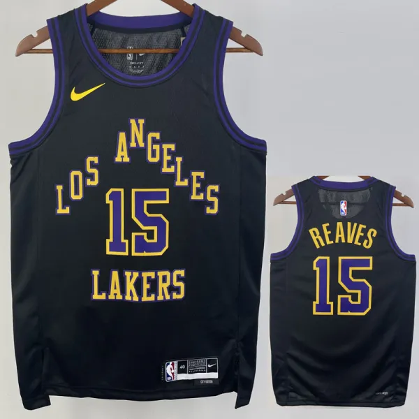2023-24 LAKERS REAVES #15 Black City Edition Top Quality Hot Pressing NBA Jersey