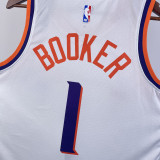 2023-24 SUNS BOOKER #1 White Top Quality Hot Pressing NBA Jersey