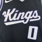 2023-24 Kings MONK #0 Black Top Quality Hot Pressing NBA Jersey