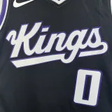 2023-24 Kings MONK #0 Black Top Quality Hot Pressing NBA Jersey