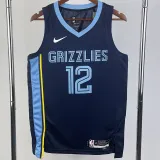2022-23 Grizzlies MORANT #12 Dark Blue Top Quality Hot Pressing NBA Jersey