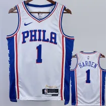 2022-23 76ERS HARDEN #1 White Top Quality Hot Pressing NBA Jersey
