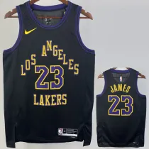 2023-24 LAKERS JAMES #23 Black City Edition Top Quality Hot Pressing NBA Jersey