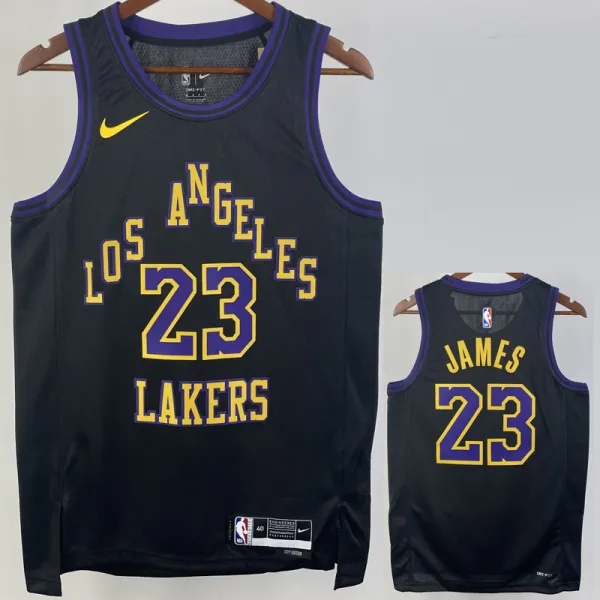 2023-24 LAKERS JAMES #23 Black City Edition Top Quality Hot Pressing NBA Jersey