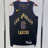 2023-24 LAKERS JAMES #6 Black City Edition Top Quality Hot Pressing NBA Jersey