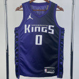 2023-24 Kings MONK #0 Purple Top Quality Hot Pressing NBA Jersey (Trapeze Edition)飞人版