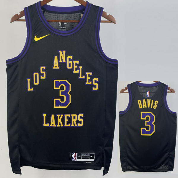 2023-24 LAKERS DAVIS #3 Black City Edition Top Quality Hot Pressing NBA Jersey