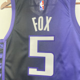 2023-24 Kings FOX #5 Purple Top Quality Hot Pressing NBA Jersey (Trapeze Edition)飞人版