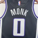 2023-24 Kings MONK #0 Black Top Quality Hot Pressing NBA Jersey