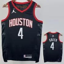2023-24 Rockets GREEN #4 Black Top Quality Hot Pressing NBA Jersey (Trapeze Edition)飞人版
