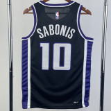 2023-24 Kings SABONIS #10 Black Top Quality Hot Pressing NBA Jersey