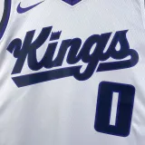 2023-24 Kings MONK #0 White Top Quality Hot Pressing NBA Jersey