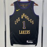 2023-24 LAKERS RUSSELL #1 Black City Edition Top Quality Hot Pressing NBA Jersey