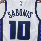 2023-24 Kings SABONIS #10 White Top Quality Hot Pressing NBA Jersey