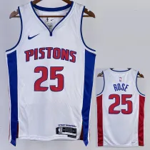 2022-23 Pistons ROSE #25 White Top Quality Hot Pressing NBA Jersey