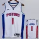 2022-23 Pistons IVERSON #1 White Top Quality Hot Pressing NBA Jersey