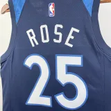 2022-23 Timberwolves ROSE #25 Blue Top Quality Hot Pressing NBA Jersey