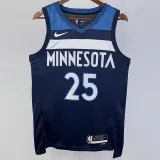 2022-23 Timberwolves ROSE #25 Blue Top Quality Hot Pressing NBA Jersey