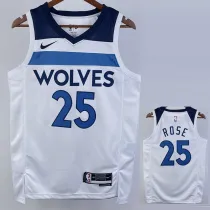 2022-23 Timberwolves ROSE #25 White Top Quality Hot Pressing NBA Jersey