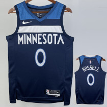 2022-23 Timberwolves RUSSELL #0 Blue Top Quality Hot Pressing NBA Jersey