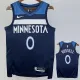 2022-23 Timberwolves RUSSELL #0 Blue Top Quality Hot Pressing NBA Jersey