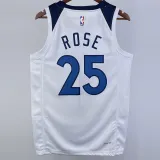 2022-23 Timberwolves ROSE #25 White Top Quality Hot Pressing NBA Jersey
