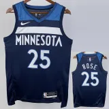 2022-23 Timberwolves ROSE #25 Blue Top Quality Hot Pressing NBA Jersey