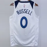 2022-23 Timberwolves RUSSELL #0 White Top Quality Hot Pressing NBA Jersey