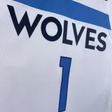 2022-23 Timberwolves ANDERSON #1 White Top Quality Hot Pressing NBA Jersey