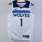 2022-23 Timberwolves ANDERSON #1 White Top Quality Hot Pressing NBA Jersey