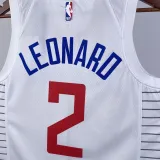2022-23 Clippers LEONARD #2 White Top Quality Hot Pressing NBA Jersey