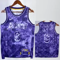 2022-23 LAKERS JAMES #6 Purple Top Quality Hot Pressing NBA Jersey (荣耀版)