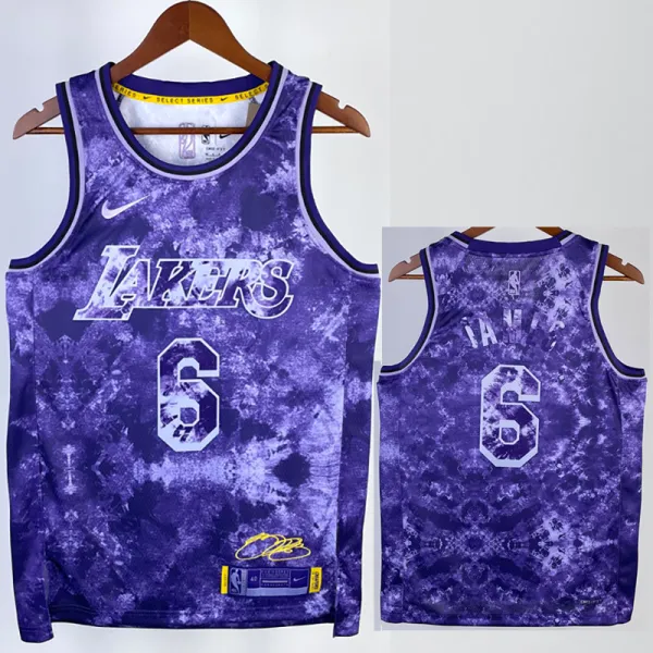 2022-23 LAKERS JAMES #6 Purple Top Quality Hot Pressing NBA Jersey (荣耀版)