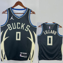 2022-23 BUCKS LILLARD #0 Black Trapeze Iimited Top Quality Hot Pressing NBA Jersey(V领)