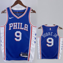 2022-23 76ERS OUBRE JR. #9 Blue Top Quality Hot Pressing NBA Jersey (V领）