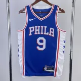 2022-23 76ERS OUBRE JR. #9 Blue Top Quality Hot Pressing NBA Jersey (V领）