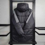 2023-24 Bayern Black Hooded Cotton Coat White Edge (白色边) 棉衣