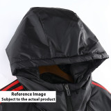 2023-24 Germany Black Hooded Cotton Coat White Edge (白色边) 棉衣