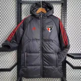 2023-24 Sao Paulo FC Black Hooded Cotton Coat Red Edge (红色边) 棉衣