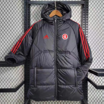 2023-24 Internacional Black Hooded Cotton Coat Red Edge (红色边) 棉衣