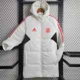2023-24 Bayern White Hooded Cotton Coat Red Edge (红色边) 棉衣