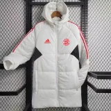 2023-24 Bayern White Hooded Cotton Coat Red Edge (红色边) 棉衣