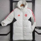 2023-24 Flamengo White Hooded Cotton Coat Red Edge (红色边) 棉衣