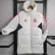 2023-24 Flamengo White Hooded Cotton Coat Red Edge (红色边) 棉衣