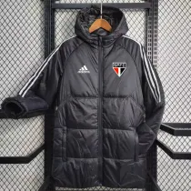 2023-24 Sao Paulo FC Black Hooded Cotton Coat White Edge (白色边) 棉衣