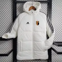 2023-24 Belgium White Hooded Cotton Coat Black Edge (黑色边) 棉衣