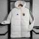 2023-24 Belgium White Hooded Cotton Coat Black Edge (黑色边) 棉衣